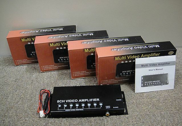 【TH0017-01-10】Multi Video Amplifier マルチビデオアンプ 4個セット 8CH VIDEO AMPLIFIER 映像分配器 車用