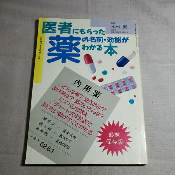 医者にもらった薬の名前・効能がわかる本　87.主婦の友6月号第３付録　