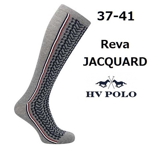 HV POLO　REVA　ジャガード　グレー　ライディングソックス　乗馬靴下　乗馬　馬術