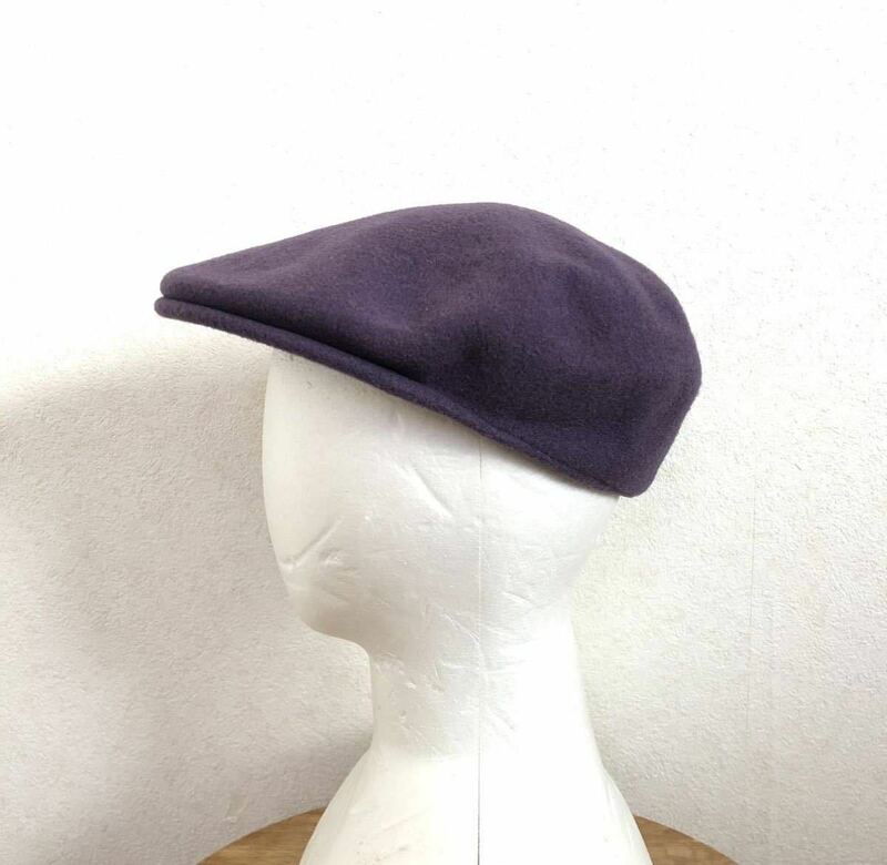 KANGOL ウール100% 紫 パープル カンゴール ハンチング帽 キャスケット 帽子 M