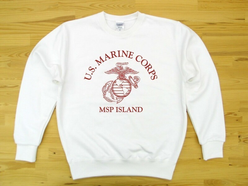 U.S. MARINE CORPS 白 9.7oz トレーナー 赤 L スウェット USMC海兵隊 マリーン