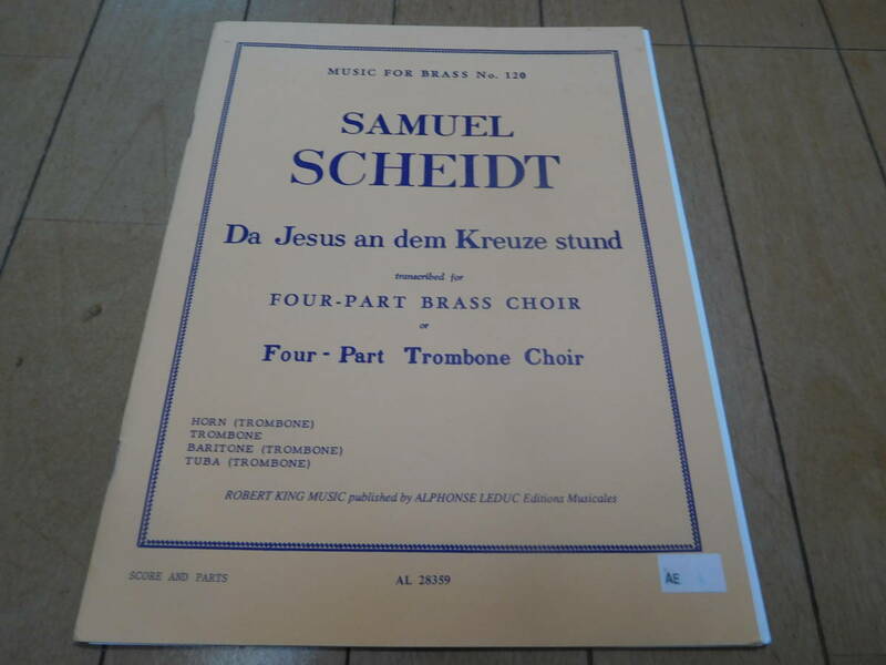 楽譜 Da Jesus an dem Kreuze Stund SAMUEL SCHEIDT 定価2425円 ※ごぼう茶サンプル付き【同梱：切手で８０円引き】