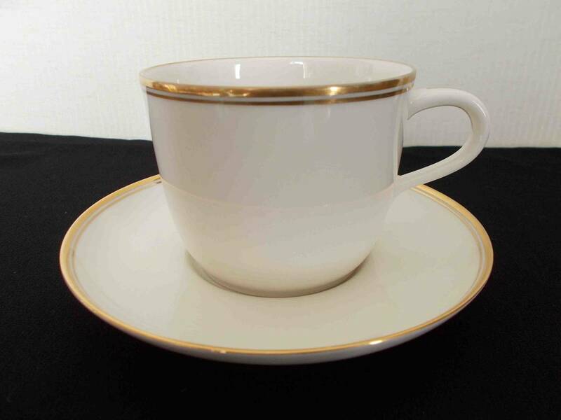 Noritake　ノリタケ　Ivory China　アイボリーチャイナ　 ゴールドライン　マグカップ＆ソーサー