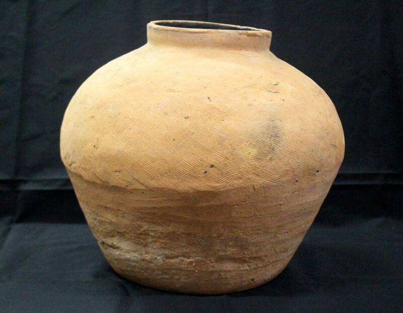 希少　弥生土器　発掘　出土品　壺　花器　高さ　28.5cm 