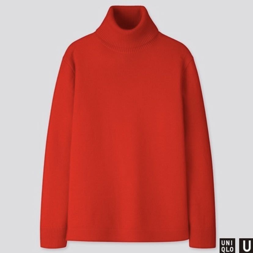 UNIQLO ユニクロ メリノブレンドタートルネックセーター 長袖 レッド XSサイズ 新品未使用 タグ付き 値下げ