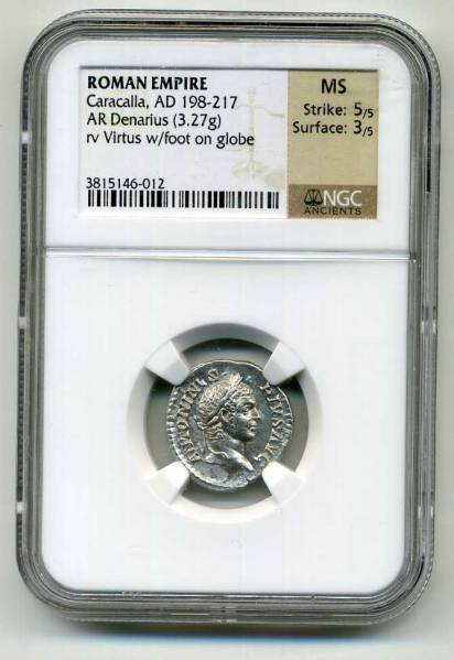 ローマ帝国　１９８年ー２１７年　 デナリウス銀貨