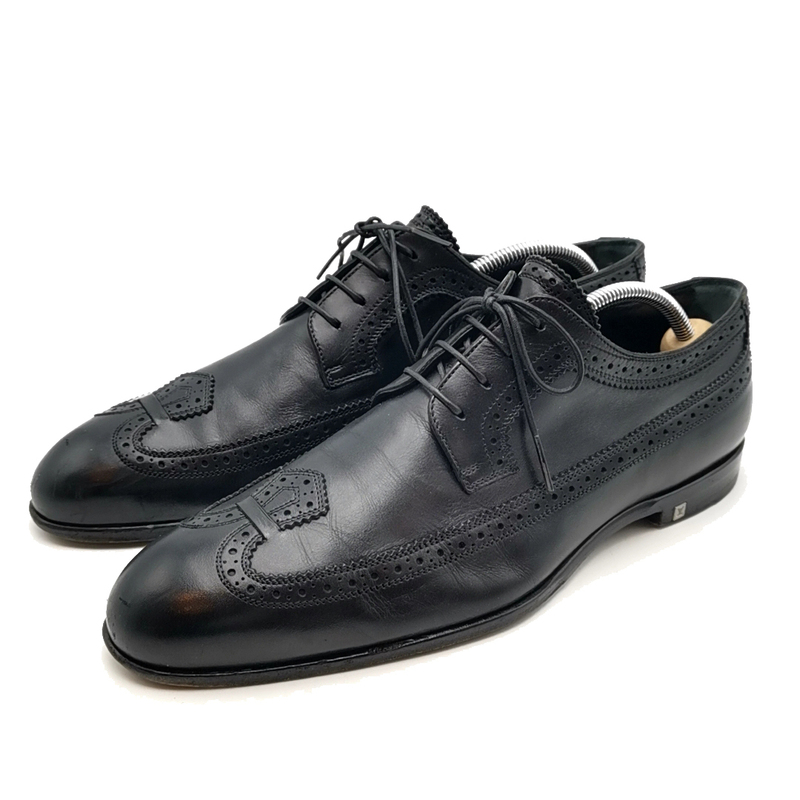 送料無料 ルイヴィトン LOUIS VUITTON ビジネスシューズ 靴 レースアップシューズ ST0172 レザー 本革 6M 25cm相当 黒 ブラック系 メンズ