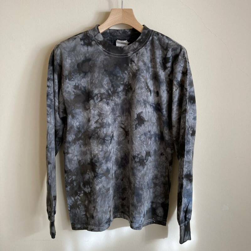 ★GILDAN タイダイ Tシャツ M ロンT グレー ギルダン ウルトラコットン ヘヴィウエィト HEVYWEIGHT アメリカ 古着 TIE DYE ロングスリーブ