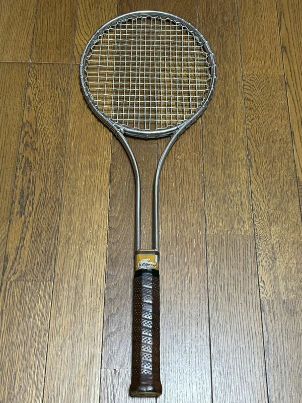 ラコステT-2000原型スチール製テニスラケット銀ウィルソン クロコダイル鰐ワニWilsonクロコわにメタル金属レトロ針金ガット ビンテージ限定