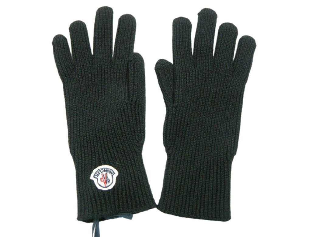 サイズL■新品 本物保証■モンクレール GUANTI 手袋/ニットグローブ/GLOVES/グローブ/999/ブラック/黒/ニット/メンズ/MONCLER/レディース