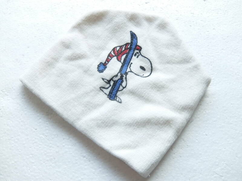 USA製 70s Peanuts Snoopy Skiing Knit Hat スヌーピー ビンテージ ニット帽 即決あり！