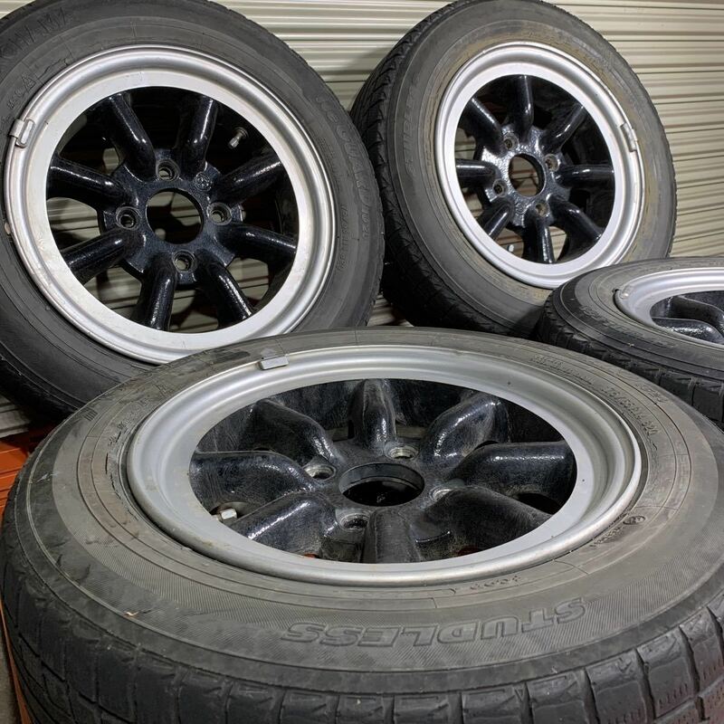 Watanabe ワタナベ 14インチ アルミホイール 4本セット ヨコハマ スタッドレスタイヤ iceGUARD 175/65R14 AE86 レビン トレノ