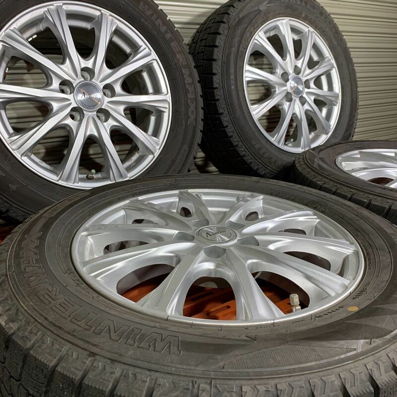 ARREEST 15インチ アルミホイール 4本セット ダンロップ スタッドレスタイヤ WINTERMAXX 195/65R15 カローラスポーツ カローラツーリング