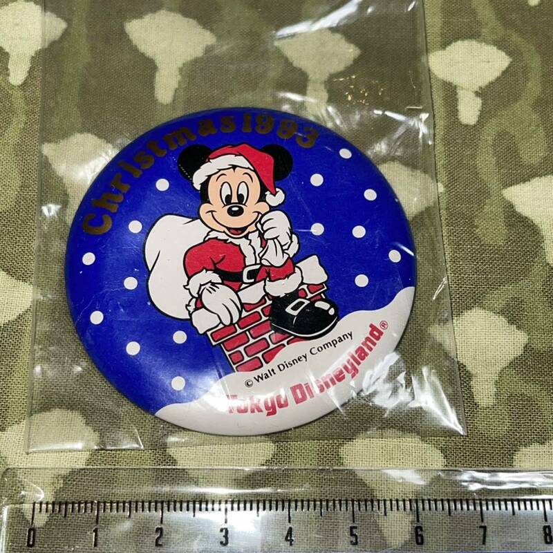 東京ディズニーランド　TDL ディズニー　ミッキー　クリスマス　1993 缶バッジ 新品未使用