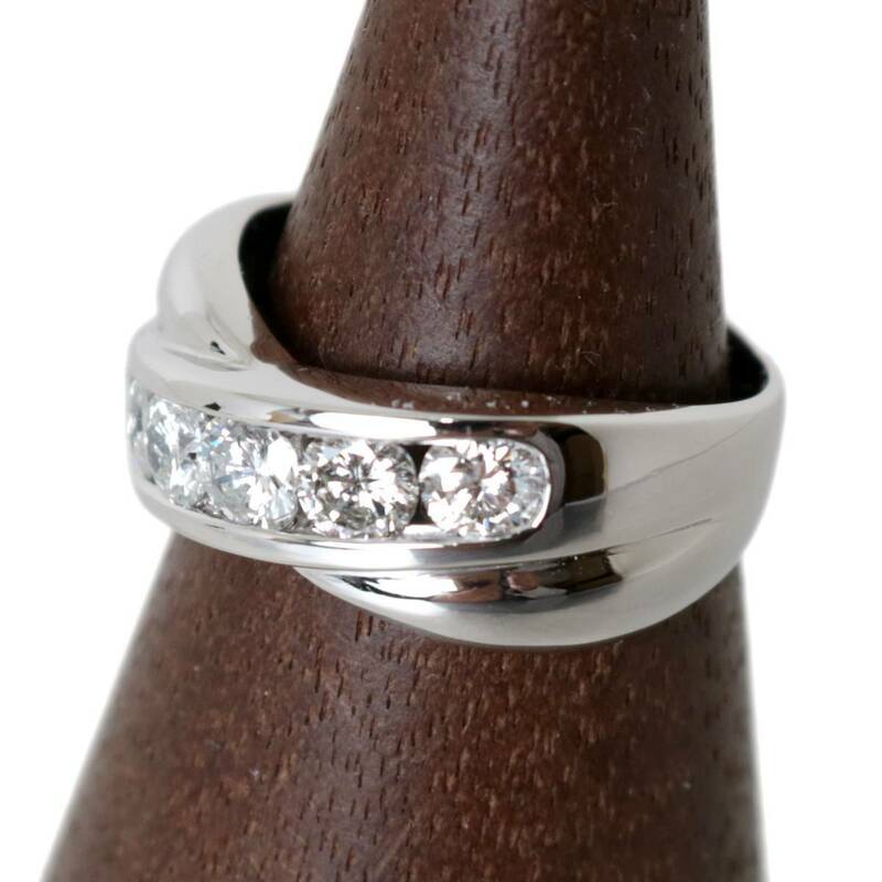クロス × キスマーク デザイン ダイヤリング 指輪 Pt900 プラチナ900 ダイヤモンド1.00ct 約12号 重量約6.7g NT 磨き仕上げ品 Aランク