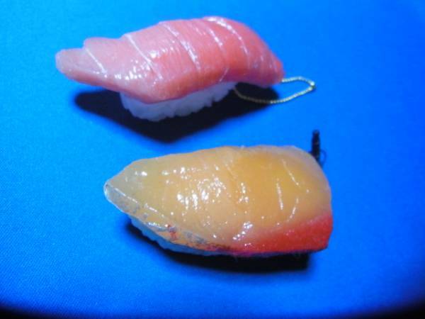 食品サンプル 寿司 リアル キーホルダー 2個セット USED 美品！