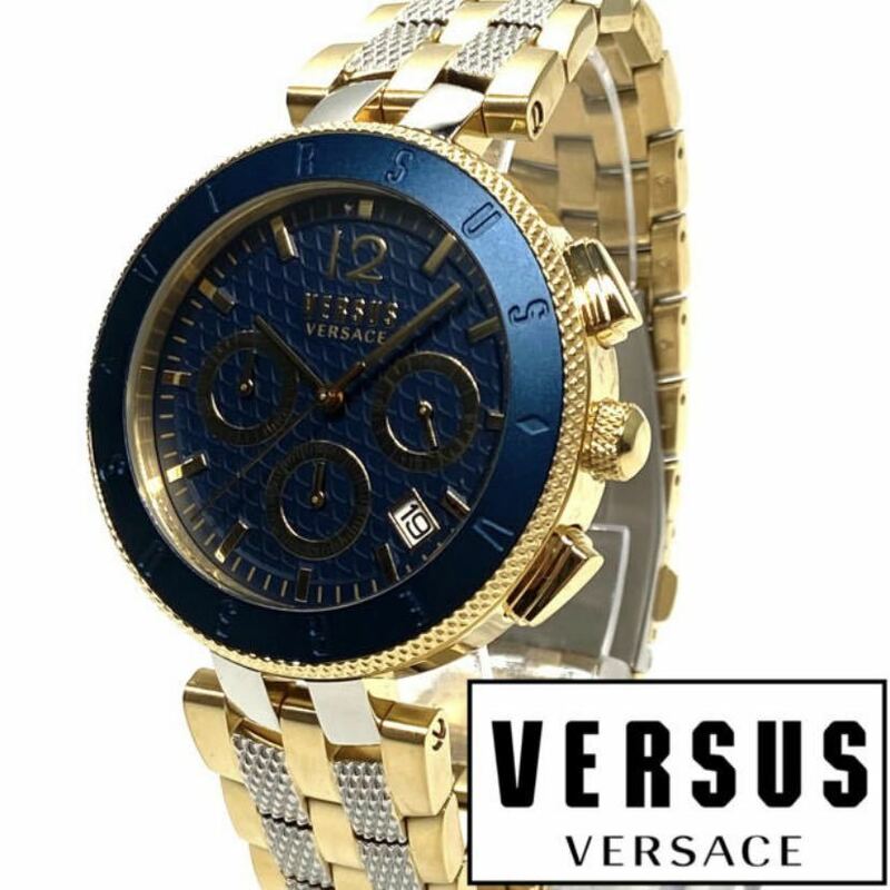 ★シンプルな美しさ! Versus Versace ヴェルサス ヴェルサーチ メンズ クロノグラフ ステンレス 腕時計 高級ブランド クォーツ 新品即納