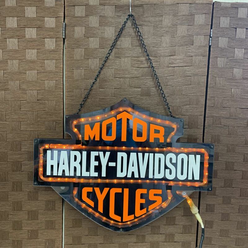 【希少】長期保管品 Harley-Davidson ネオン管 電光看板 5パターン点灯 ハーレーダビッドソン ハーレー アメリカン ダイナー ヴィンテージ