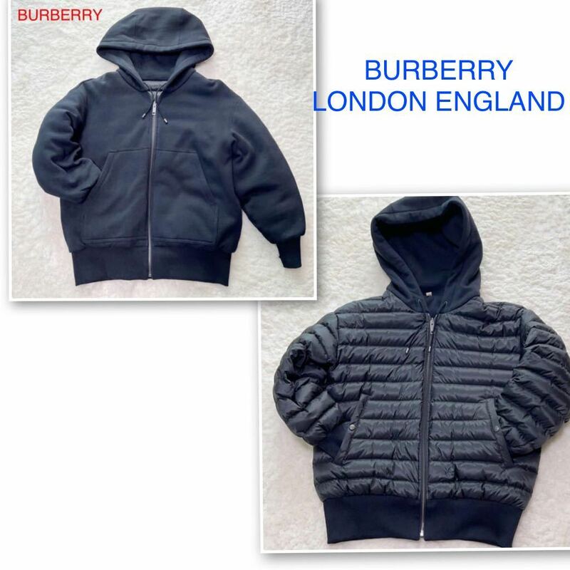 BURBERRY LONDON ENGLAND バーバリーロンドンイングランド 2way ダウンジャケット フルジップ パーカー ロゴ刺繍