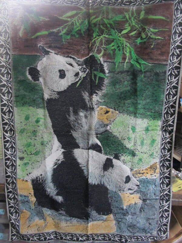 【8~な9】パンダの絵～布製手作り 壁掛けタペストリー №倉.レター520