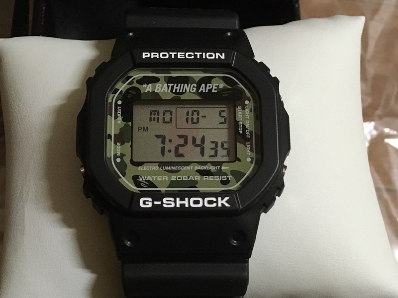 未使用 A BATHING APE × G SHOCK 迷彩 [エイプ × G ショック] [送料無料]