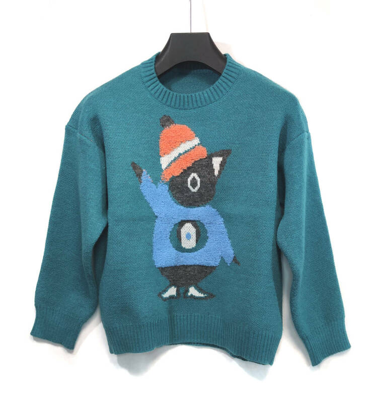 新品未使用・送料無料 タグ付き セーターを着ているペンギンのセーター SAND LAND BLUE グリーン フリーサイズ 男女兼用 ゆるかわ 国内発送