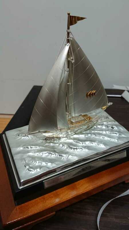 SILVER ガラスケース付き 未使用品 銀製 置物 船 silver970