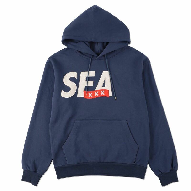 【新品タグ付き】21AW 22 新品 WIND AND SEA ウィンダンシー GOD SELECTION XXX × WDS HOODIE NAVY M フーディー ゴッドセレクション