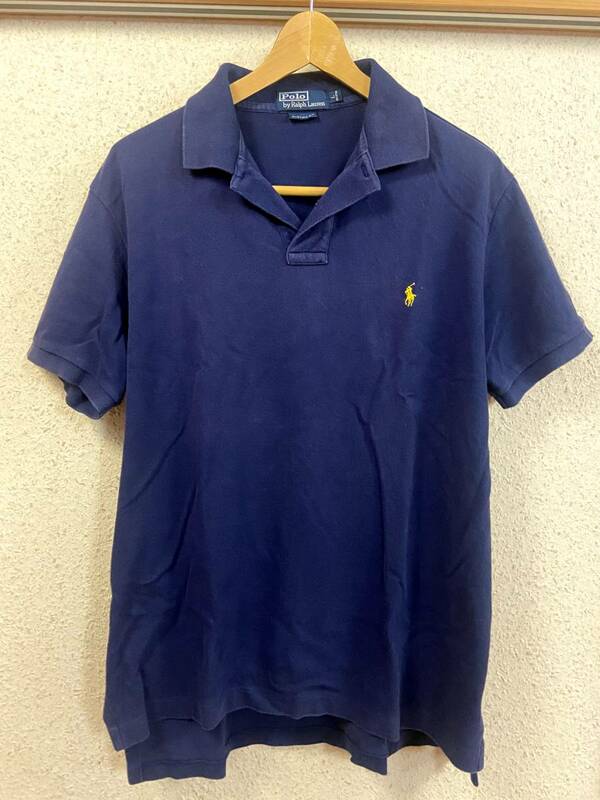 ★★USED ユーズド ラルフローレン 半袖ポロシャツ CUSTOM FTT カスタムフィット サイズ L Ralph Lauren 紺 ネイビー★★