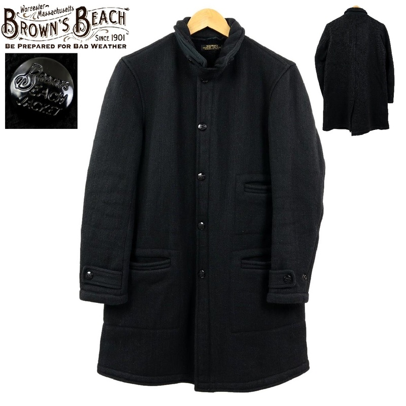 【B1446】【定価64,900円】Brown's BEACH JACKET ブラウンズビーチジャケット ウールコート ロングカバーオール サイズ36
