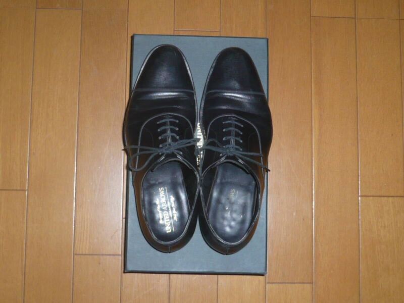 UNITED ARROWS UDBS レザー キャップトゥ ストレートチップ 6.5 UA003 黒 程度良好 cheaney Lloyd footwear