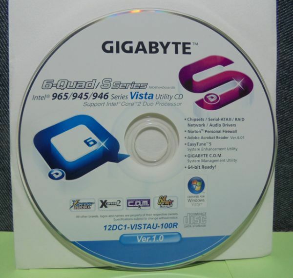 GIGABYTE 6-Quad/S serise　intel 965/945/946 Series／ドライバーディスク