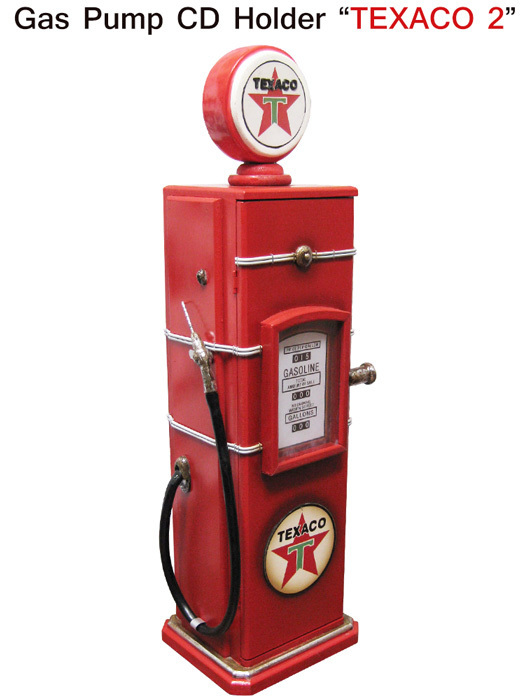 ガスポンプCDタワー テキサコ (TEXACO2) キャビネット マルチラック 赤 CD収納 ガスランプ ガレージ 西海岸風 インテリア アメリカン雑貨