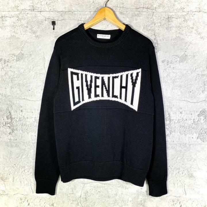 333【GIVENCHY】21ss美品ジバンシー (L) ロゴニット/ セーター