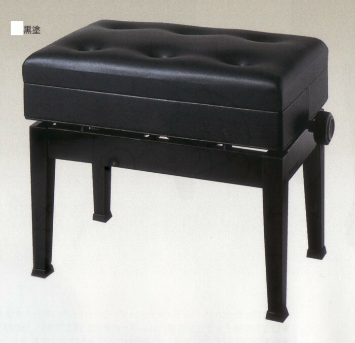 新高低椅子（楽譜収納タイプ）　黒塗