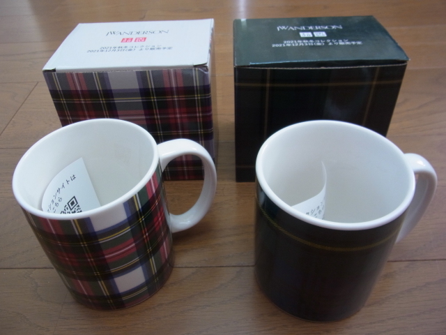 非売品 UNIQLO ユニクロ オリジナル マグカップ JWANDERSON チェック 2021年秋冬コレクション 2個セット 未使用！