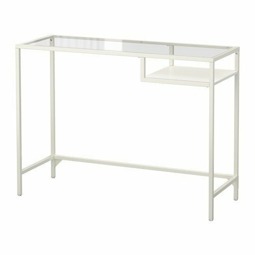 IKEA ラップトップテーブル VITTSJO ホワイト, ガラス 送料￥750!