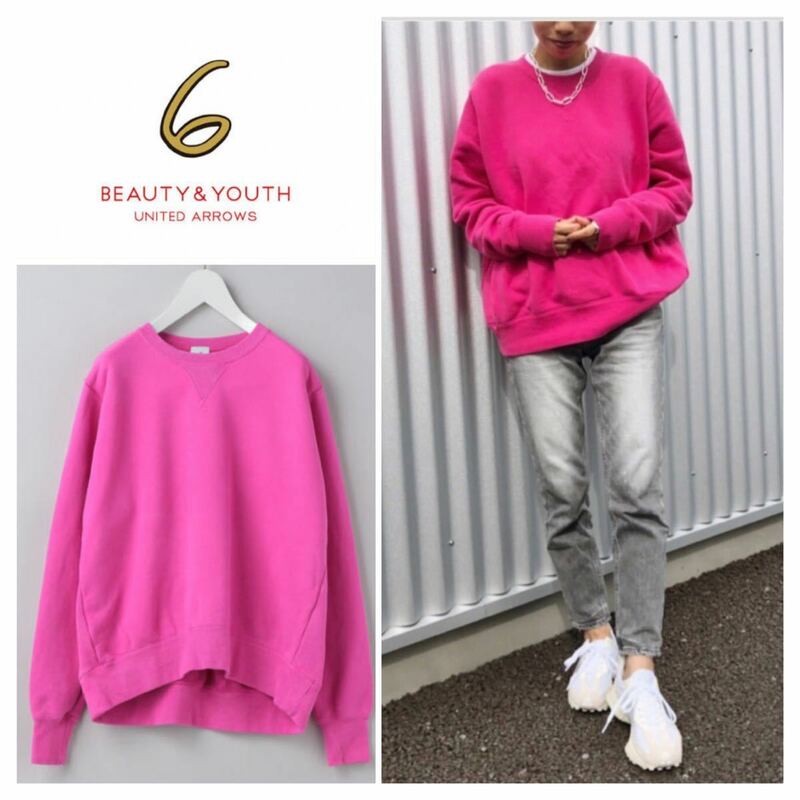 6(ROKU) COLOR SWEAT PULLOVER/スウェット ◆ピンク　カラー　スエット　 \20,900 2022115
