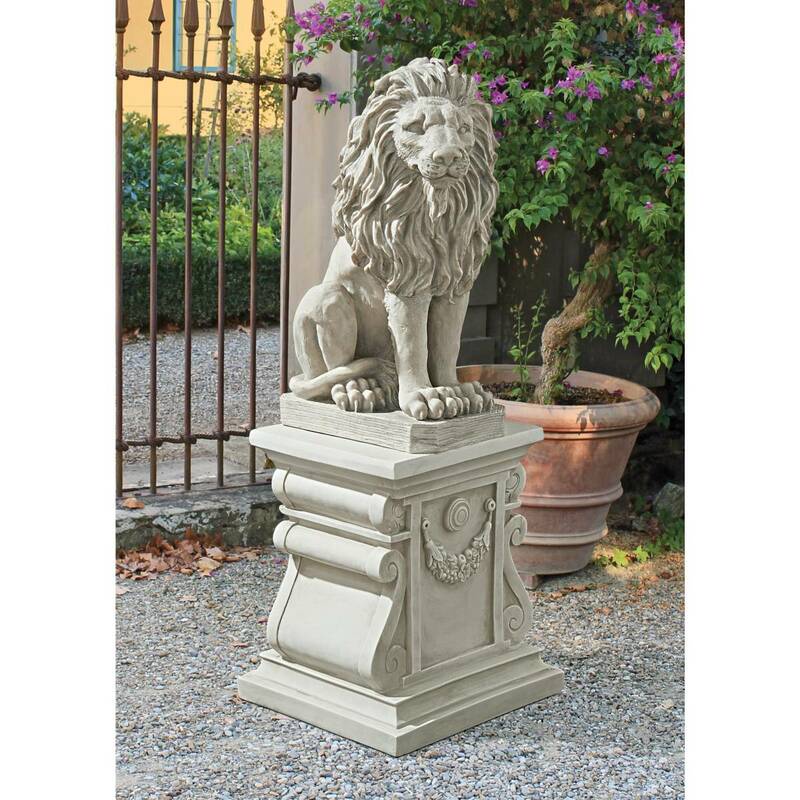右向きライオン像　獅子像インテリア置物動物西洋彫刻彫刻洋風飾りエクステリアアウトドア玄関王宮モニュメント装飾品庭門彫像調度品中世