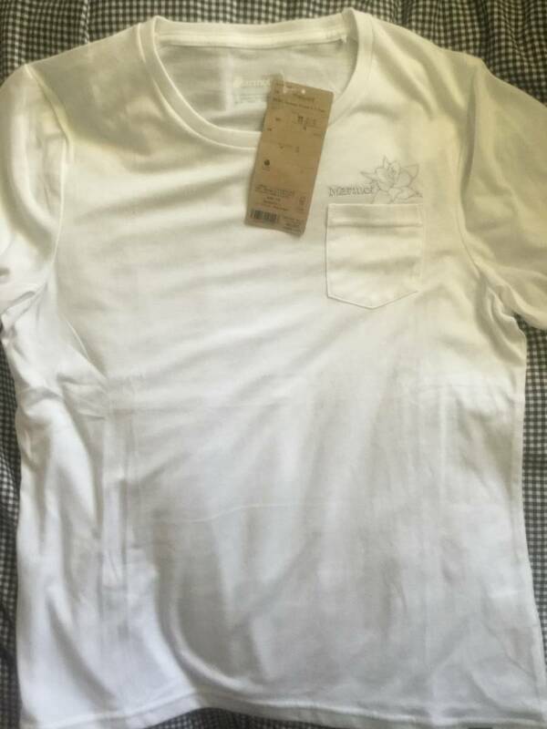 ◆Marmot マーモット　レディースTシャツ(胸ポッケット付)TOWQJA58 ホワイト　XL タグ付き未使用品