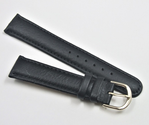◆ 即決！■ 超得プライス！◆ 18 mm ★ 牛革バンド ◆ GENUINE LEATHER ◇ 黒色 ◆ 尾錠金色 ◆ 特撰品 ◆