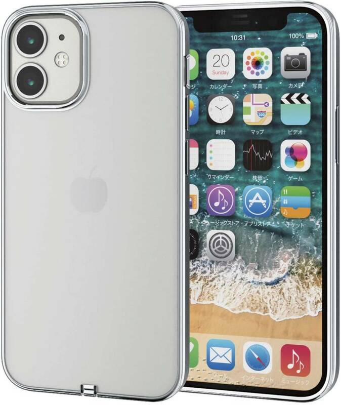 送料無料★新品未開封品★エレコム iPhone 12 mini 用ソフト ケース 極み サイドメッキ シルバー