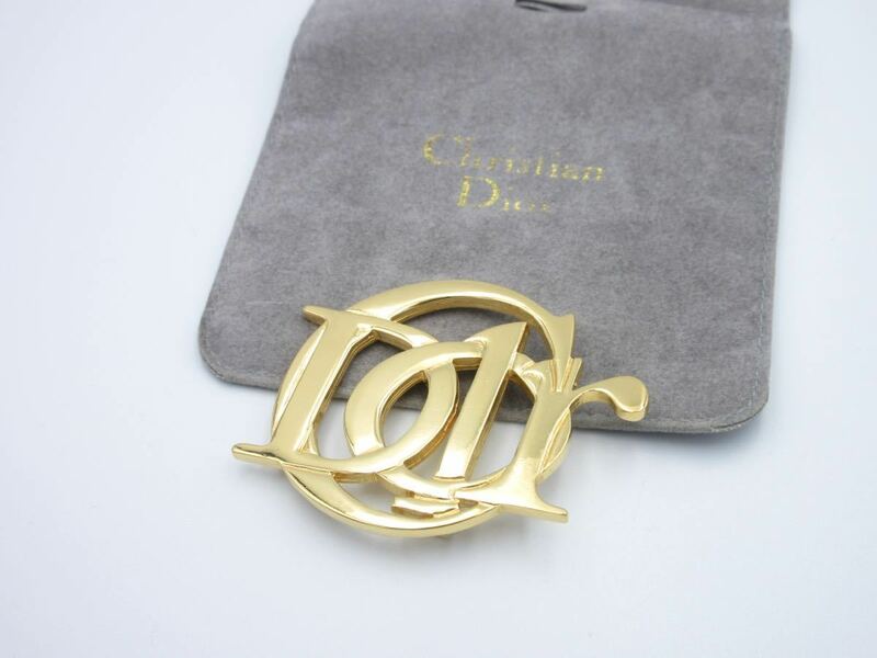 【未使用】Christian Dior ブローチ ロゴ クリスチャン ディオール ヴィンテージ アクセサリー レディース 結婚式 レア V19