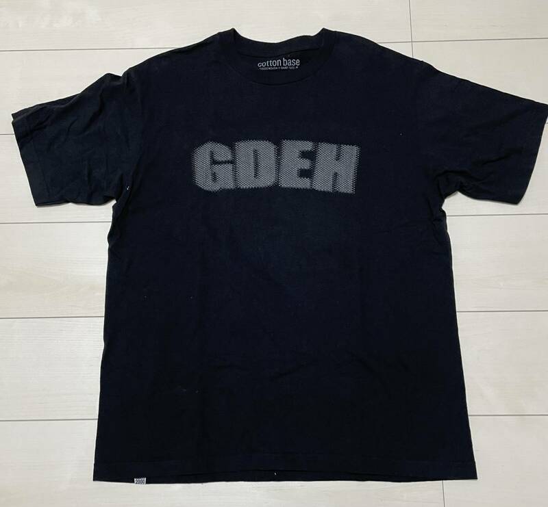 送料無料 GOODENOUGH GDEH ドット ロゴ Tee 黒 Mサイズ 人気デザイン Tシャツ 限定 古着 ボロ cotton base 2000