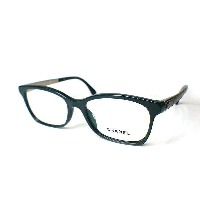 シャネル　メガネ　眼鏡　新品　未使用　セルフレーム　ココマーク　カーキ　グリーン