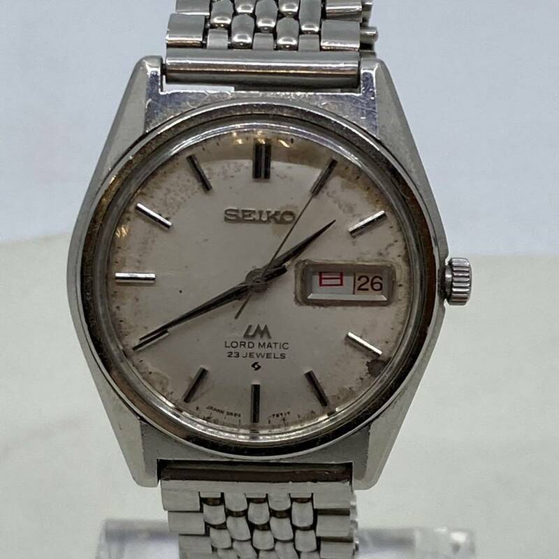 K01080 セイコー SEIKO LORD MATIC メンズオートマチック時計 23jewels 5606-7020 稼動品 自動巻