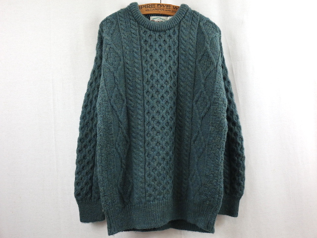 アイルランド製 aran crafts フィッシャーマン アランニット(M)グレー アランクラフト