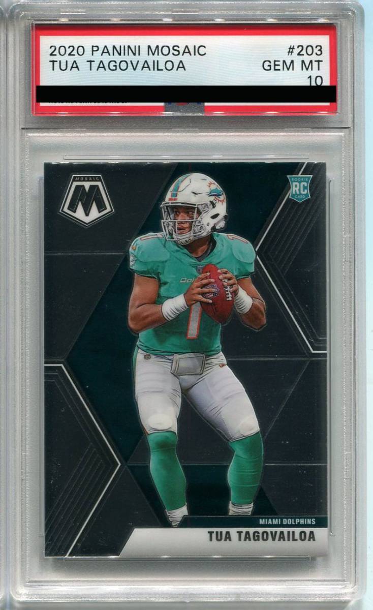 2020 Panini Mosaic NFL Tua Tagovailoa Rookie RC 203 Dolphins PSA 10