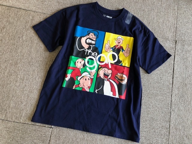 ★新品Gap Kidsギャップ×ポパイロゴTシャツ150★紺