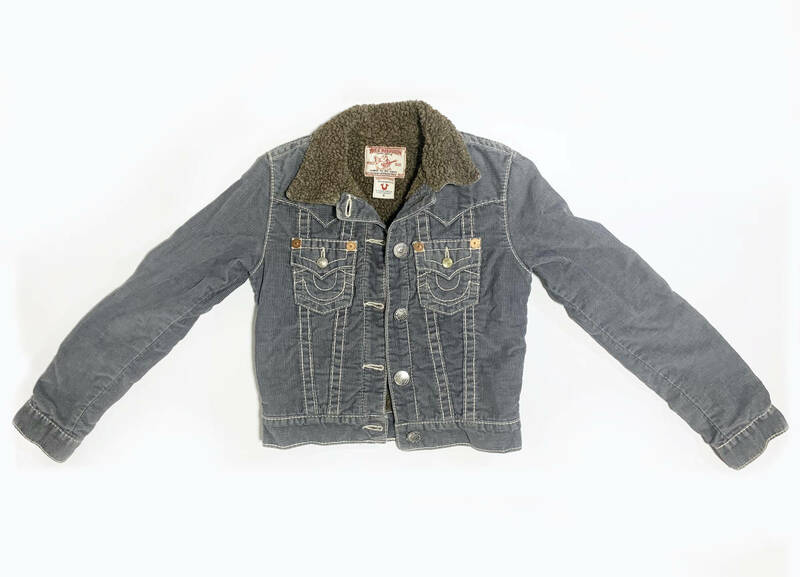 美品★トゥルーレリジョン JIMMY SHERPA BIG T コーデュロイ ボアジャケット sizeレディースS TRUE RELIGION